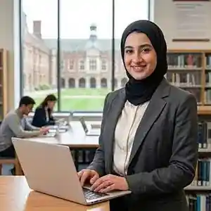 University student receiving essay writing support from an academic writing expert in Sharjah